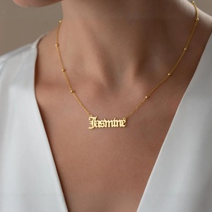 Collana con Nome Personalizzato in Acciaio Inossidabile Placcato Oro 18K, Ciondolo con Targhetta Personalizzata, Gioiello Regalo <span class=keywords><strong>per</strong></span> Donne e Ragazze - Product Image 4