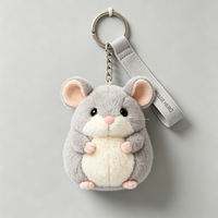 Porte-clés en peluche OEM en forme de souris, breloque de sac en peluche animale, pendentif souris en peluche avec sangle tissée durable, décoration de sac, porte-clés souris