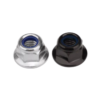 Écrou de blocage à insert nylon à bride hexagonale M3-M16, filetage à gauche, denté, zingué, en acier inoxydable 304, fabricant de fixations sur mesure
