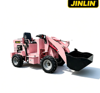 Mini-chargeuse sur pneus diesel 4x4, chargeuse frontale, pompe hydraulique 15,7 kW, machine de construction compacte
