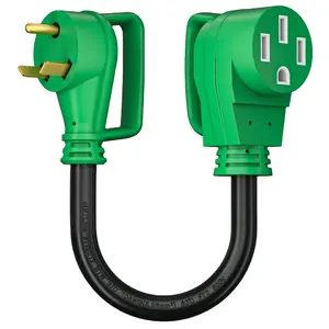 NEMA TT-30P para NEMA 14-50R Dogbone Conversor elétrico com alça de desconexão cabo adaptador para RV de 30 Amp a 50 Amp para campista RV