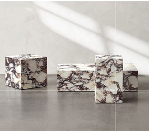 Table basse en marbre Calacatta Violet de luxe à base basse, forme rectangulaire moderne nordique, décoration de salon - Product Image 4