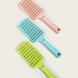 Wide Tooth Paddle Hairbrush Vent Design For <b>Curly</b> Hair Volumizing Styling Comb For Men And Women Oblong Shape Plastic Material - Product Image 3