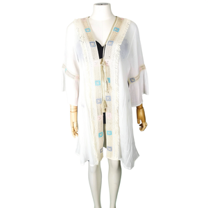 Copricostume Estivo da Donna HDJ 50x90cm in Chiffon con Scollo a V e Ricami per Piscina o Spiaggia - Product Image 1