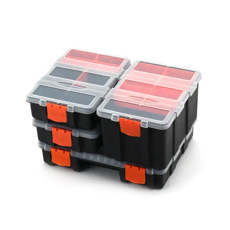 売れ筋4-in-1プラスチックハードウェア部品オーガナイザー多用途で耐久性のある収納ツールボックス