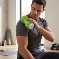 Balle de massage vibrante en silicone personnalisée OEM, masseur électrique doux pour tissus profonds, contrôle de la vitesse à 5 niveaux, vente en gros