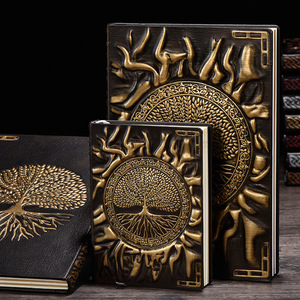 Carnet en cuir style bibliothèque vintage américain, motif Arbre de Vie en relief 3D, format A5, pour journal intime spirituel, carnet de voyage, idée cadeau - Product Image 5