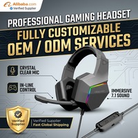 Auriculares Profesionales para Juegos con Sonido Envolvente 7.1, Cableados, con Luz RGB, Micrófono con Cancelación de Ruido, OEM ODM, Auriculares Personalizados para Gamers de PC