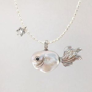 Elegant Brass18K Gold Plated Natural Pearl Big Head Clownfish and <strong>Crab</strong> Pendant Necklace Timeless Ocean Inspired <strong>Jewelry</strong> - Product Image 4