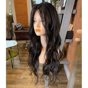 ท็อปเปอร์ผมแท้ยุโรปแบบดับเบิ้ลดรอว์น สีดำธรรมชาติ ฐานไหม ความหนาแน่น 130% ลอนธรรมชาติ สำหรับ<span class=keywords><strong>ผู้หญิง</strong></span> - Product Image 1
