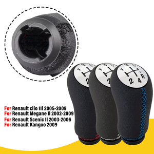 Renault Car Gear <b>Knob</b> Leather Manual Transmission <b>Shift</b> Lever Black Red White Blue Stitching Ergonomic Design - Product Image 2