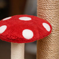 En gros Arbre à chat de luxe en forme de champignon, 4 niveaux, grand complexe forestier avec poteaux à gratter en sisal, mobilier moderne pour animaux de compagnie d'intérieur