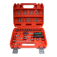 Lot de 46 clés à douilles en gros, jeu d'outils à cliquet 1/4 po à 24 dents, douilles métriques pour garage et entretien automobile