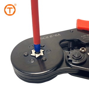 23-7 AWG Kit d'outils de sertissage de virole Jeu de pinces à sertir tubulaires à cliquet pour bornes d'extrémité de fil Câbles Manchons d'extrémité - Product Image 3