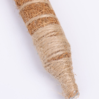 Poteau en fibre de coco naturelle avec bâton en bois pour plantes grimpantes d'intérieur et d'extérieur, support de jardinage