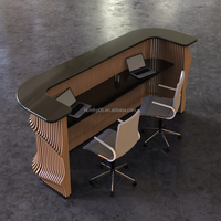 Bureau de réception en bois massif au design moderne personnalisé, table d'ordinateur, tables pour clients de salon, pour usage professionnel
