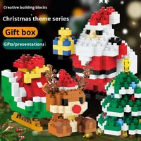 Ensemble de blocs de construction Micro Bricks, modèle de Père Noël mignon, puzzle de Noël, ornement de bureau, décoration de la maison, cadeau pour enfants