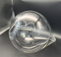 Abat-jour en verre soufflé transparent en forme de goutte d'eau, personnalisé par l'usine OEM, pour lustre ou lampe suspendue