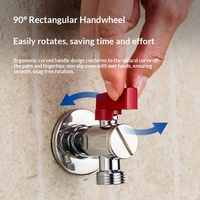 Robinet d'angle triangulaire à noyau sphérique haute capacité à débit maximal, modèle X001 en acier, raccord fileté pour eau de salle de bain/cuisine