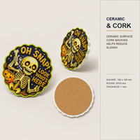 Sous-verres personnalisés en céramique écologique, imprimés en 3D en relief, style classique, fabriqués au Guangdong, personnalisables