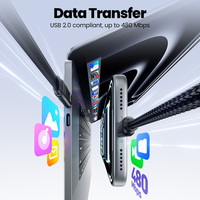 Cable USB C Retráctil de Alta Potencia Toocki 100W PD, Cable de Carga Tipo C a Tipo C Compacto con Enrollador para Laptop, Notebook y Teléfono