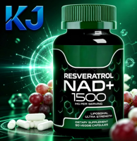 Cápsulas Liposomales de Resveratrol NAD+ de 1500 mg | Suplemento Dietético Vegetariano Ultra Strength para Vitalidad y Apoyo al Envejecimiento Saludable