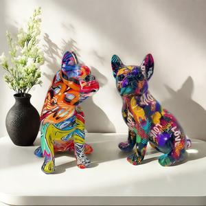 Figura Decorativa de Bulldog Americano en Resina Epoxi, Escultura Artística para Hogar, Oficina, Entrada y Vinoteca, Decoración de Arte Popular - Product Image 2