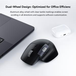 Souris sans fil à défilement latéral ergonomique avec défilement intelligent et clic silencieux pour ordinateur Macbook, ordinateur portable, tablette - Product Image 3