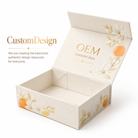 Caja de Regalo de Cartón Reciclable Rígida Plegable Magnética de Lujo con Logotipo Personalizado en Relieve, Caja de Embalaje Cosmético Vacía de Marca Privada
