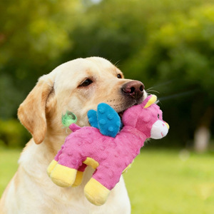 Jouet en peluche pour chien, licorne de dessin animé, anti-ennui, jouet interactif pour chiots - Product Image 1