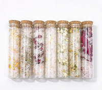 Rendaman Mandi Garam Epsom Brineblum Home Rituals Spa, Garam Mandi dengan Infus Bunga Kering dalam Tabung Kaca dengan Minyak Esensial Alami