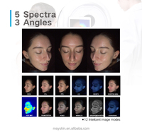 Dermatoscope Analyseur de Peau Miroir Intelligent avec Analyse de l'Hydratation du Visage Compatible Prises US & ZA