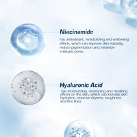 Sérum Visage Liquide Éclaircissant et Blanchissant à l'Acide Hyaluronique, Vitamines C + E, Thé Vert et Niacinamide, Marque Blanche