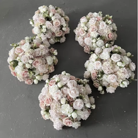 Grande boule de fleurs artificielles pour centre de table de mariage, rose en soie, hortensia, décoration de table, arrangement floral pour événements et fêtes