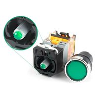 Interrupteur à bouton-poussoir LA38-11BN 22MM avec voyant LED, interrupteur d'alimentation momentané à verrouillage