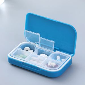 Organisateur portable de haute qualité à 6 compartiments |   Boîte à pilules quotidienne pliable en plastique avec couvercle imprimé - Product Image 5