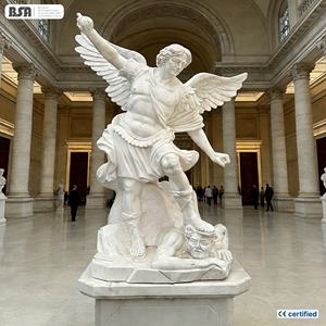Estatua de escultura de San Miguel de mármol natural Ángel estilo europeo al aire libre para <span class=keywords><strong>iglesia</strong></span> y aplicación en el hogar - Product Image 2