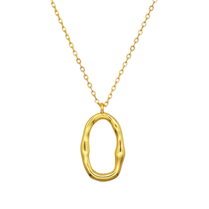 Vintage Engagement 925 Sterling <b>Silver</b> 18K Gold Plated <b>Pendant</b> <b>Necklace</b> with Freshwater Pearl and Zircon for Women - Product Image 1