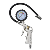 Manomètre de test de pression pour pneus de voiture avec pistolet de gonflage à verrouillage, tuyau flexible et baromètre 220 psi pour compresseur d'air