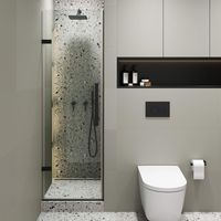 Prix de gros Kit complet de quincaillerie pour porte de douche avec charnière en verre et acier inoxydable sans cadre