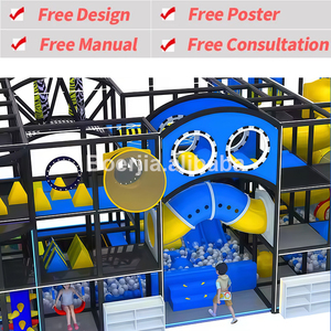 Gran Parque Infantil Interior para Niños con Toboganes Suaves Ondulados y Redes de Escalada para la Diversión en el Centro de Juegos - Product Image 2