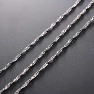 レディース925シルバーネックレスウォーターウェーブチェーンジュエリーシンプルシルバーゴールドローズシンガポールチェーン925シルバーチェーン - Product Image 3