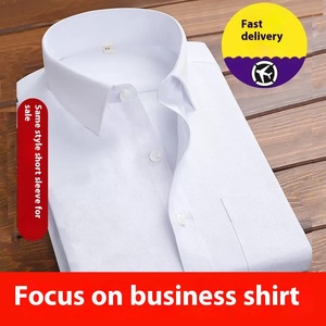 Chemise d'affaires blanche de style vintage pour homme Vêtements de travail sans repassage coupe ajustée Industries bancaires immobilières Taille XL-pour l'été - Product Image 6