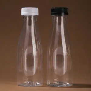 Long Neck Reusable Transparent Empty Beverage Clear 350ml 12oz PET Juice Plastic Beverage Soft Drinks Bottles Containers