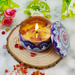 Vente en gros de bougies parfumées à la cire de soja séchée avec parfum floral Cadeau de <span class=keywords><strong>mariage</strong></span> d'invité Bougies aromatiques de luxe Bougies en boîte parfumée - Product Image 3