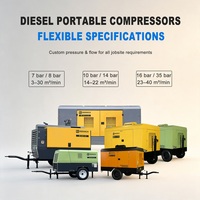 Kompresor Udara Sekrup Portabel DEEMACH 8Bar 17m³/menit Alternatif Atlas Copco Mesin Diesel 110KW untuk Konstruksi / Sandblasting