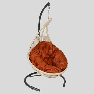 Kugu Yaprak Makrame, mobilier d'extérieur moderne en bois, balançoire suspendue pour jardin intérieur, balançoire œuf pour adultes, support en métal, extérieur - Product Image 2