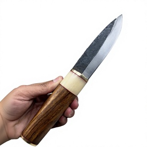 Couteaux Rajput de qualité industrielle personnalisables OEM, couteau de chasse à lame fixe en acier Damas, manche en bois, pointe tombante, 22 cm - Product Image 3
