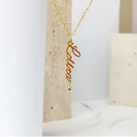 Collier personnalisé EMANCO avec pendentif long, chaîne classique, bijoux faits à la main en acier inoxydable pour femme, ne ternit pas