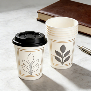 Customizable Single Wall <b>8oz</b>/10oz/12oz/16oz Paper <b>Coffee</b> <b>Cups</b> with PE Water-Based Coating Disposable Hot/Cold Drinks Lid Crafts - Product Image 1